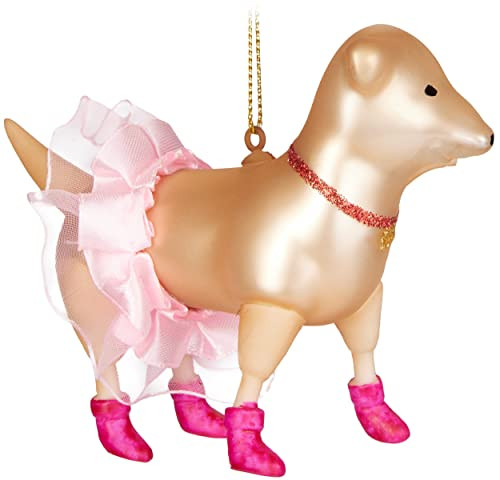 BRUBAKER Jack Russell Terrier Prima Ballerina Handbeschilderde Glazen Kerstbal - 11,8 cm
