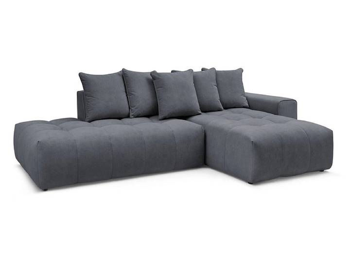 Ecksofa BOBOCHIC MONT-BLANC Samt dunkelgrau