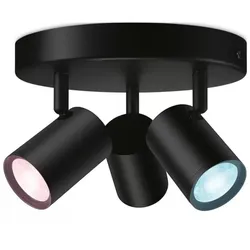 WIZ Smarter 3-flammiger RGB LED Deckenstrahler Imageo rund in Schwarz WLAN/Wi-Fi Tunable White