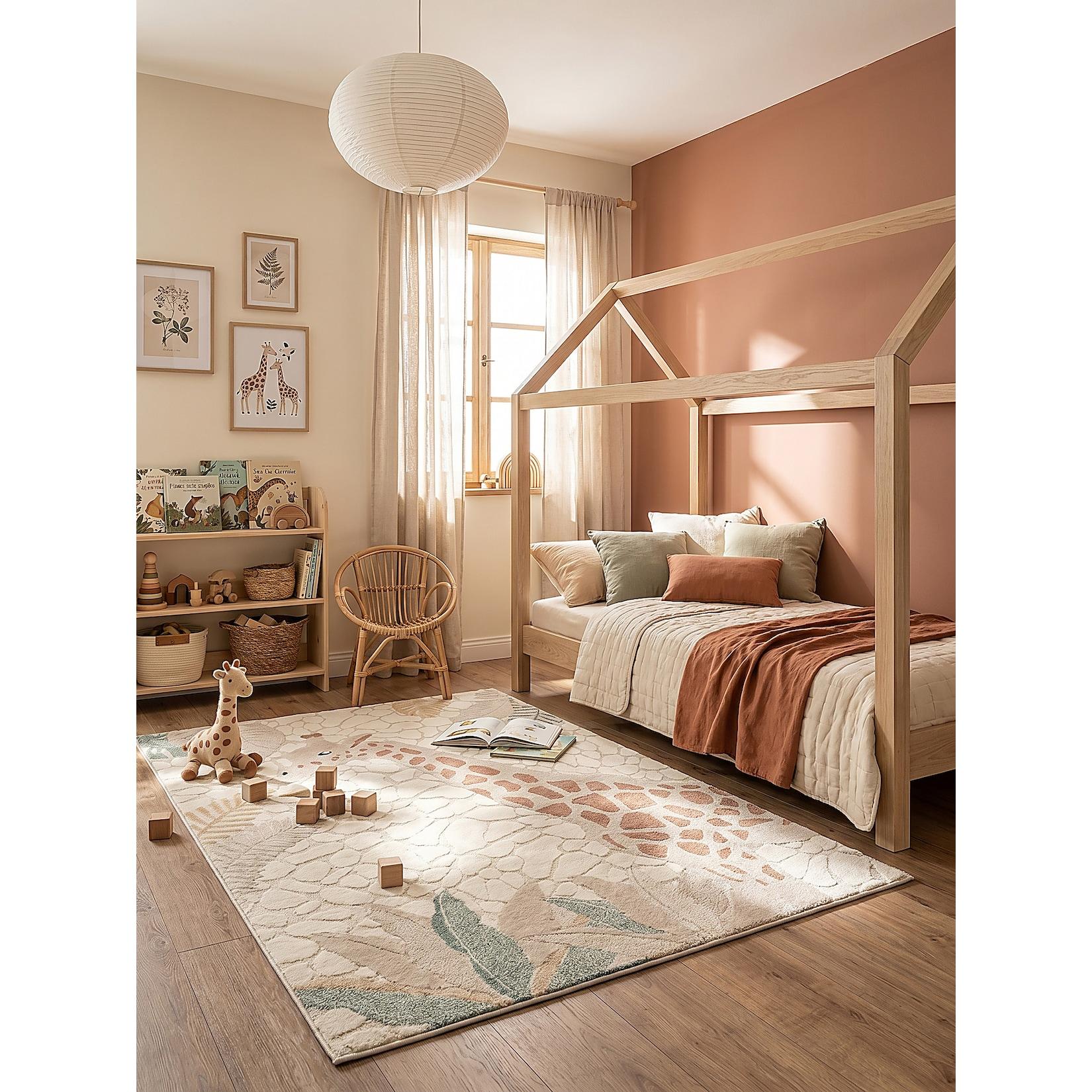 Kinderteppich Pflegeleicht Creme 80x150 cm - VELT Kadima Design