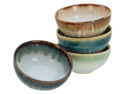 Creatable Serie Cascade 4-delige dip bowl set van keramiek, grijs/multicolor