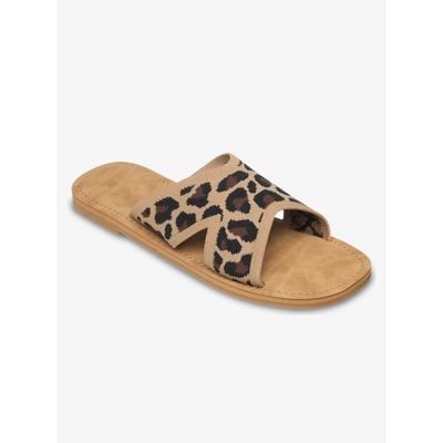 Sandale ROXY "ANDREYA LEO", Damen, Gr. 41, Synthetik, beige (leopard print), Schuhe Sandale, Pantolette, Sommerschuh mit Leo-Muster