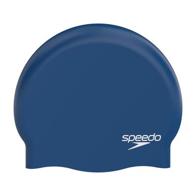 Badekappe SPEEDO "SILICONE CAP NVY", blau (nvy), Badekappen, mit ergonomischem 3D-Design, eng anliegende Passform