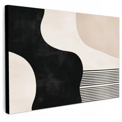 LEINWANDBILD Abstrakt - Japandi - Beige - Modern Gemälde 60x40 cm