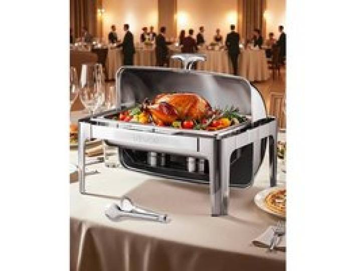 VEVOR Chauffe-Plat Rectangulaire 8,5 L, Buffet Chauffant avec Couvercle Rabattable, Réchaud en Acier Inoxydable avec Bac Pleine Taille, pour Buffet Libre-Service Hôtel Traiteur Restauration, Argent