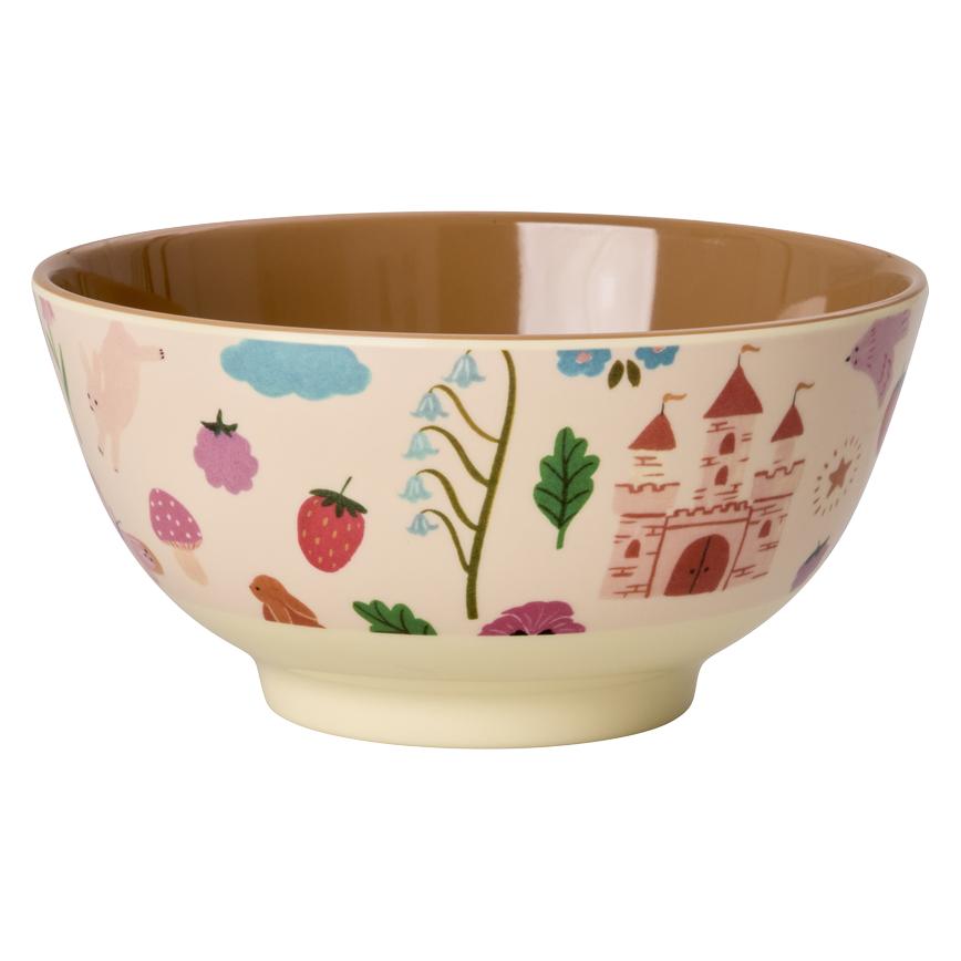 Rice - Melamine Bowl with Fairytale Print - Soft Pink - 700 ml (5708315280708)