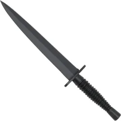 Commando Kampfmesser schwarz mit Lederscheide