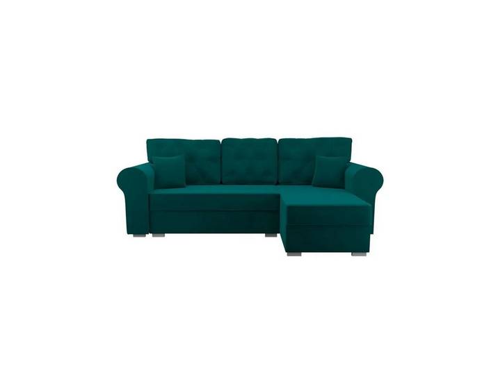NACANAPA Ecksofa MONACO PIC, Bettzeugkasten, Schlaffunktion, Lose Rückenkissen, zusätzliche Zierkissen