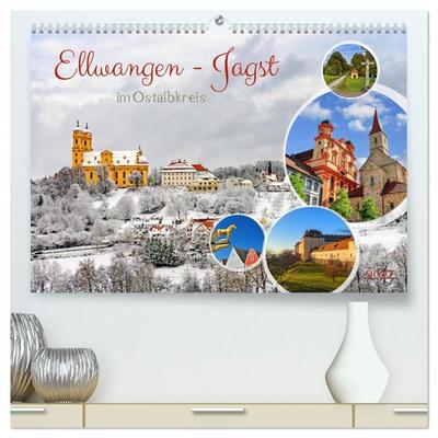 Ellwangen - Jagst im Ostalbkreis (hochwertiger Premium Wandkalender 2027 DIN A2 quer), Kunstdruck in Hochglanz