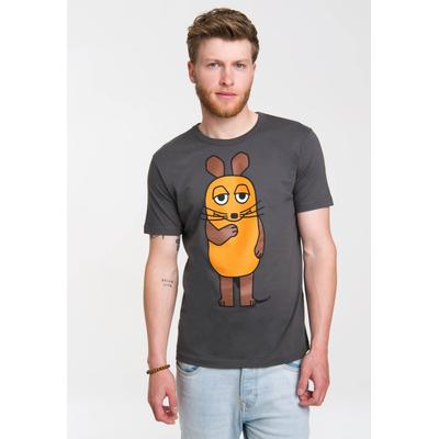 T-Shirt LOGOSHIRT "Die Sendung mit der Maus - Maus", Herren, Gr. XL, grau, 100% Baumwolle, bedruckt, normal, Rundhals, Shirts T-Shirt, mit Die Sendung mit der Maus-Print