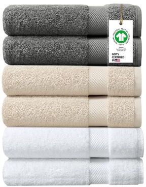 "Delara Organic Cotton Luxuriously Bath Towel, GOTS & OEKO-TEX Certified, Feather Touch Technology, 650 GSM, Quick Dry 30""x58"""