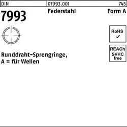 Runddrahtsprengring DIN 7993 f.Wellen A 5 Federstahl 1000 Stück