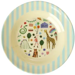 RICE Melamin Tiefer Kinderteller Fun Fair, Mint - 250 ml Ø 20 cm, Höhe 3 cm