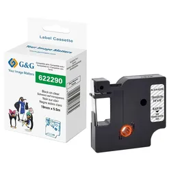 G&G 21681 Etiketten erstellendes Band Schwarz auf transparent 622290