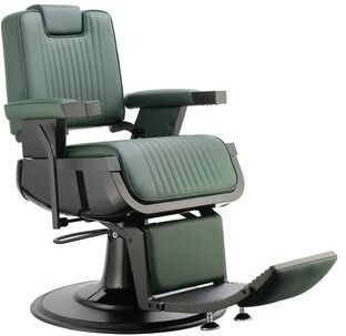 Madison and Park "SHERMAN Heavy Duty Barber Chair Reclining Barbershop Styling Chair, Green - 25"" (W) x 21"" (L) x 45"" (H)"
