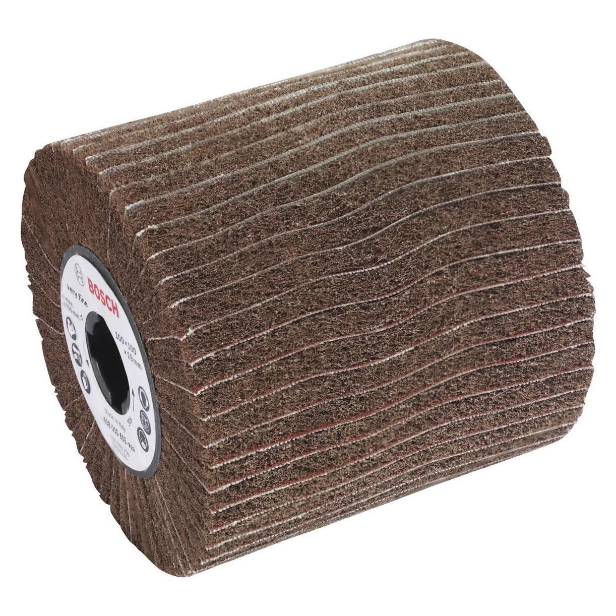 Bosch Professional Zubehör Lamellenschleifwalze mit Vlies, 19 mm, mittel, 100 mm (Mittel) (2608000603)