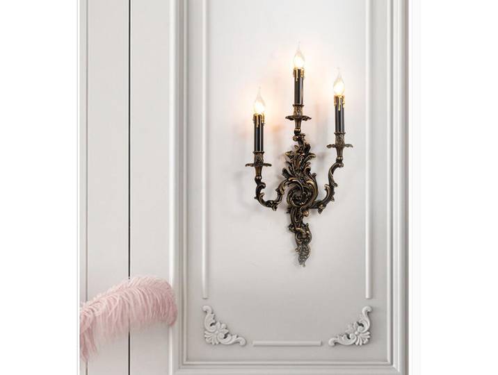 Vente chaude classique en laiton doré applique murale intérieure applique éclairage cuivre applique murale décoration lampe AC 100% garanti