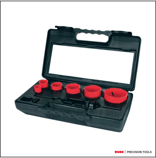 Assortiment de scies-cloches RUKO bimétal HSS en coffret plastique (A106340)