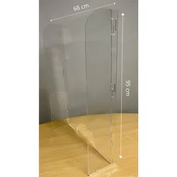 Exacompta 80058D 1x ExaScreen, Schutzscheibe oder Trennwand für den Verkaufstresen (zum Stellen), 95x68cm - Kristall
