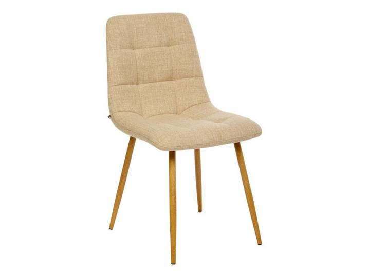 Chaise tissu Sirac lin pieds métal effet bois Atmosphera