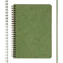 Clairefontaine 5x Spiralbuch Age Bag mit Innentaschen A5 liniert 60 Blatt - Grün 785663C