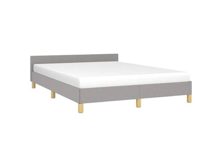 KTHLBRH Bettgestell hellgrau 140 x 190 cm, Stoff Mit Kopfteil, Lattenrost inklusive, stabiler Rahmen, ohne Matratze, für Schlafzimmer