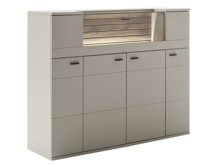 Highboard LÜTTICH, grau, Holznachbildung
