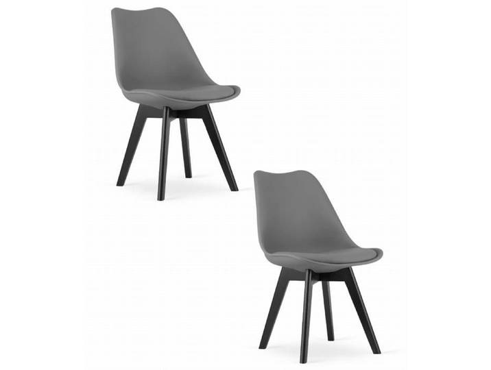 Chaise MARK - graphite / pieds noirs x 2 OSKAR design moderne