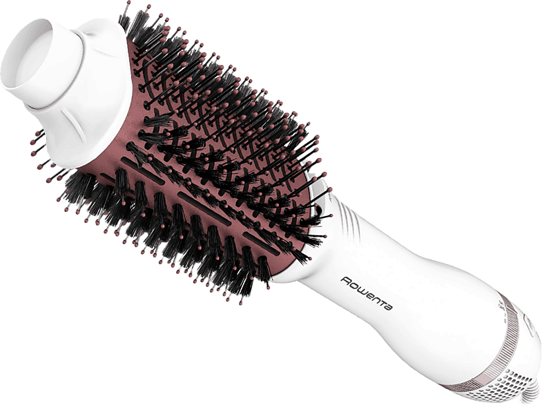 Moldeador - Rowenta Volumizer CF6135F0, 3D Volume Booster, Recubrimiento cerámico, Cabezal Ovalado XL, 4 salidas iónicas, Blanco y rosa