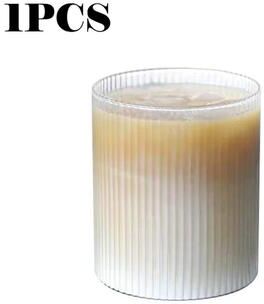 Combo Retail Shop Coffee Mug, Transparent Glass Cup, Striped Drink Ware, Creative Bubble Tea Cup, Whiskey Shot Glass Set 1pcs 301 400ml