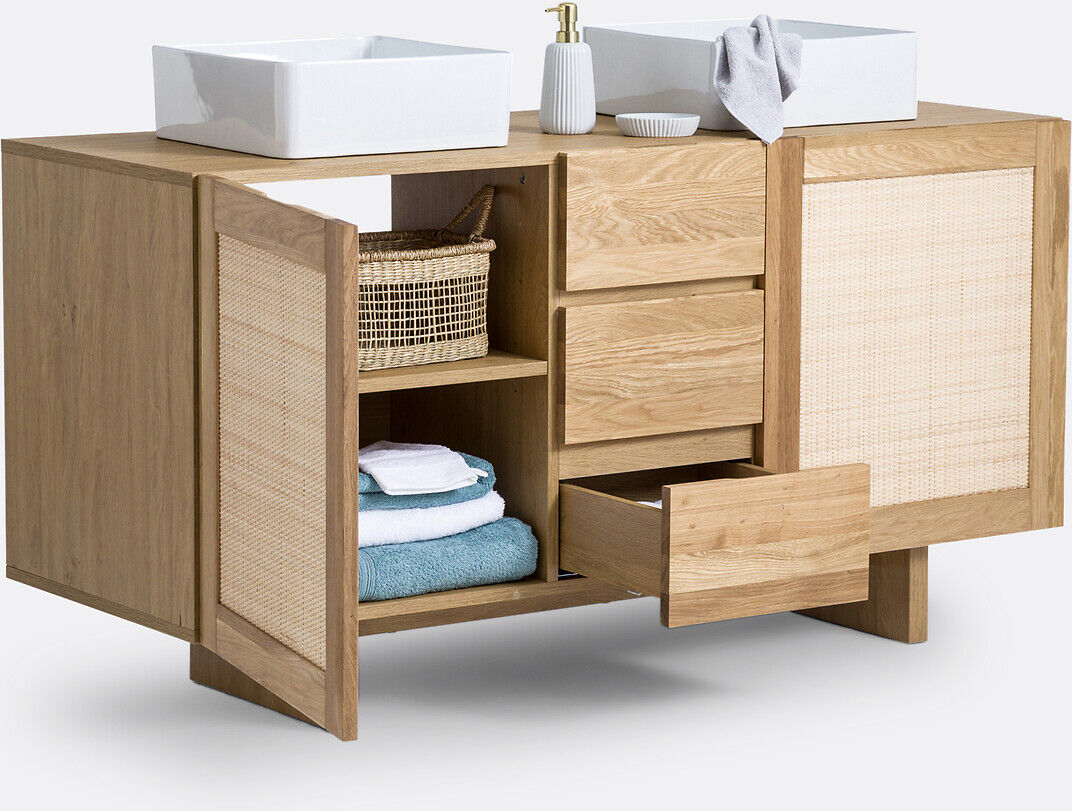 LA REDOUTE INTERIEURS Meuble double vasque cannage L145cm, Arty