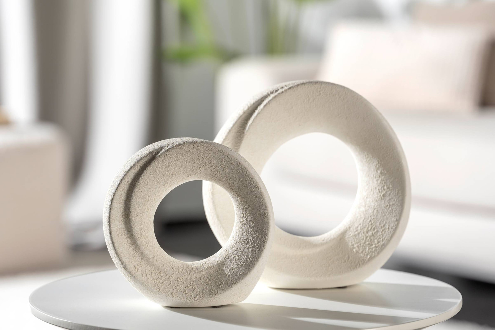 home24 Decoratief object Oggetto wit keramiek Hoogte: 17 cm