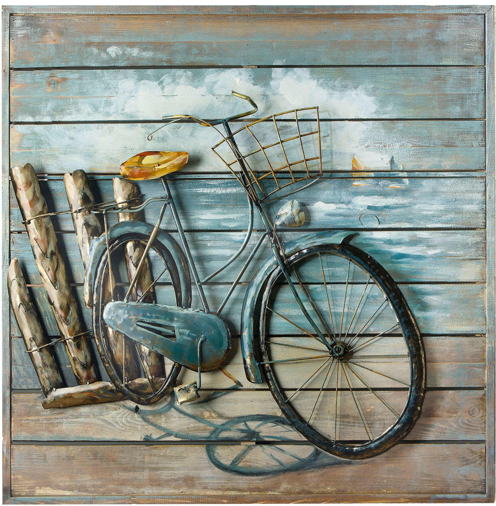 Metallbild GILDE GALLERY "Kunstobjekt Enjoy The Ride", bunt (farbe bild(er): bunt), B:80cm H:80cm T:6,5cm, Metall, Bilder, Metallbild farbe bild(er): bunt B/H/T: 80cm x 80cm x 6,5cm, 1 Stk.