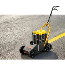 VEVOR Markierungswagen Linien-Markiergerät Linemarker 9 Spraydosen Schwarz, Bodenmarkierung für Parkplatz Werkstatt Straße Einkaufszentrum Sportplatz 50–100 mm Einstellbare Linienbreite mit Adapterdüse