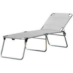 Gartenliege Amigo 40+ aus Aluminium, modern, silbergrau, 3-fach verstellbare Rückenlehne