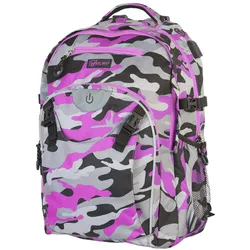 Wheel Bee LED Schulrucksack GenerationZ, Camouflage pink
