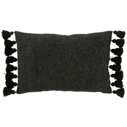 DAHEIM Kissen Quasten 40 x 59 cm Baumwolle Schwarz