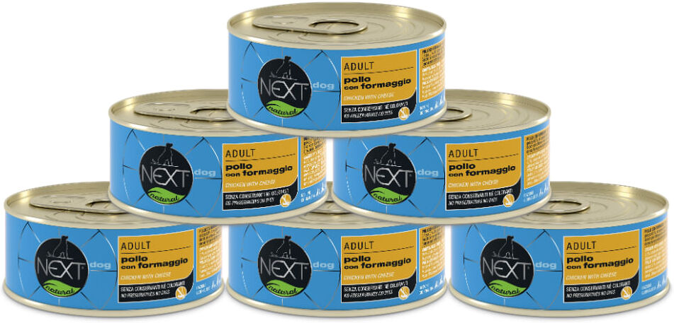 Next Natural Dog  Lattina Multipack 6x90G POLLO CON FORMAGGIO