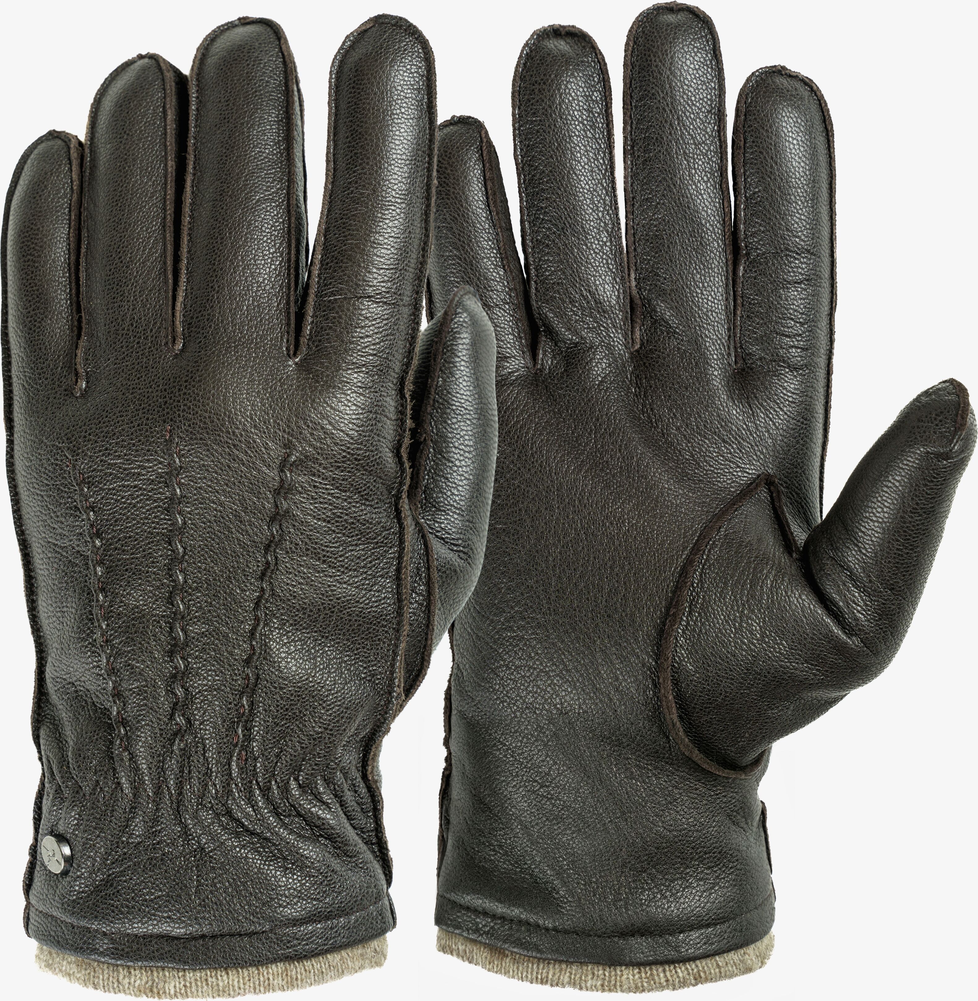 Lederhandschuhe PEARLWOOD "SHELBY", Herren, Gr. 9.5, hazel, Ziegenleder, Handschuhe Lederhandschuhe, Atmungsaktiv, Wärmeregulierend, Wind - und Wasserabweisend hazel 9.5