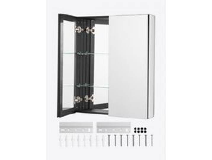 VEVOR Spiegelschrank verspiegelter Arzneischrank Medizinschrank (662 x 135 x 762 mm) für Badezimmer mit 2 Türen & 7 Spiegeln, Einbau- und Wandmontage, Aluminiumrahmen, Badschrank