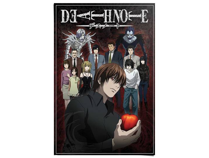 Poster REINDERS Death Note , schwarz (farbe bild(er): schwarz), B:61cm H:91,5cm T:0,1cm, Bilder, Poster, Teenager Zimmer - Schwarz - 150 gr. Papier - Film und Fernsehen -