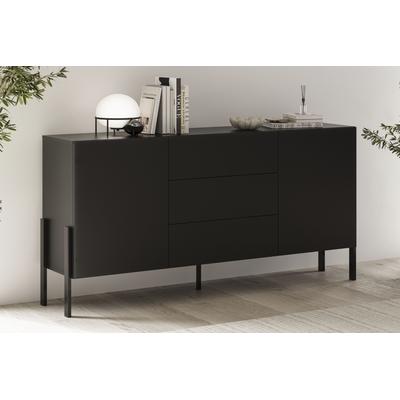 Sideboard OTTO HOME "Jukon, Breite 150 bzw.180 cm, moderne grifflose Kommode", schwarz, B:180cm H:90cm T:40cm, Sideboards, Sideboard, Schubladenschrank 2 Türen/3 Schubkästen, push-to-open-Funktion