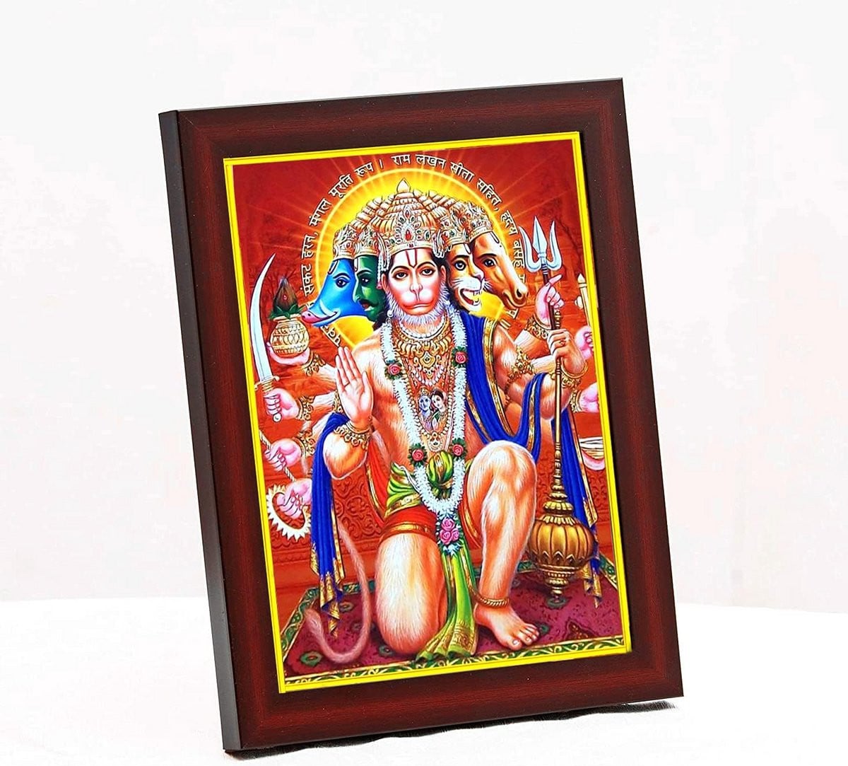 Panchmukhi Hanuman Foto op Acrylglas voor Muur of Tafel - Klein Formaat - 15 x 20 cm