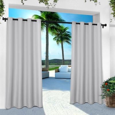 ATI Home Cabana Solid Indoor/Outdoor Light Filtering Grommet Top Curtain Panel Pair