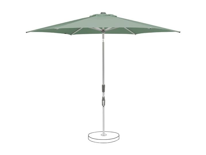 Suncomfort BY GLATZ Sonnenschirm Slide Frostgrün, Grau Polyester Stoff, Metall B 250 T 250 cm