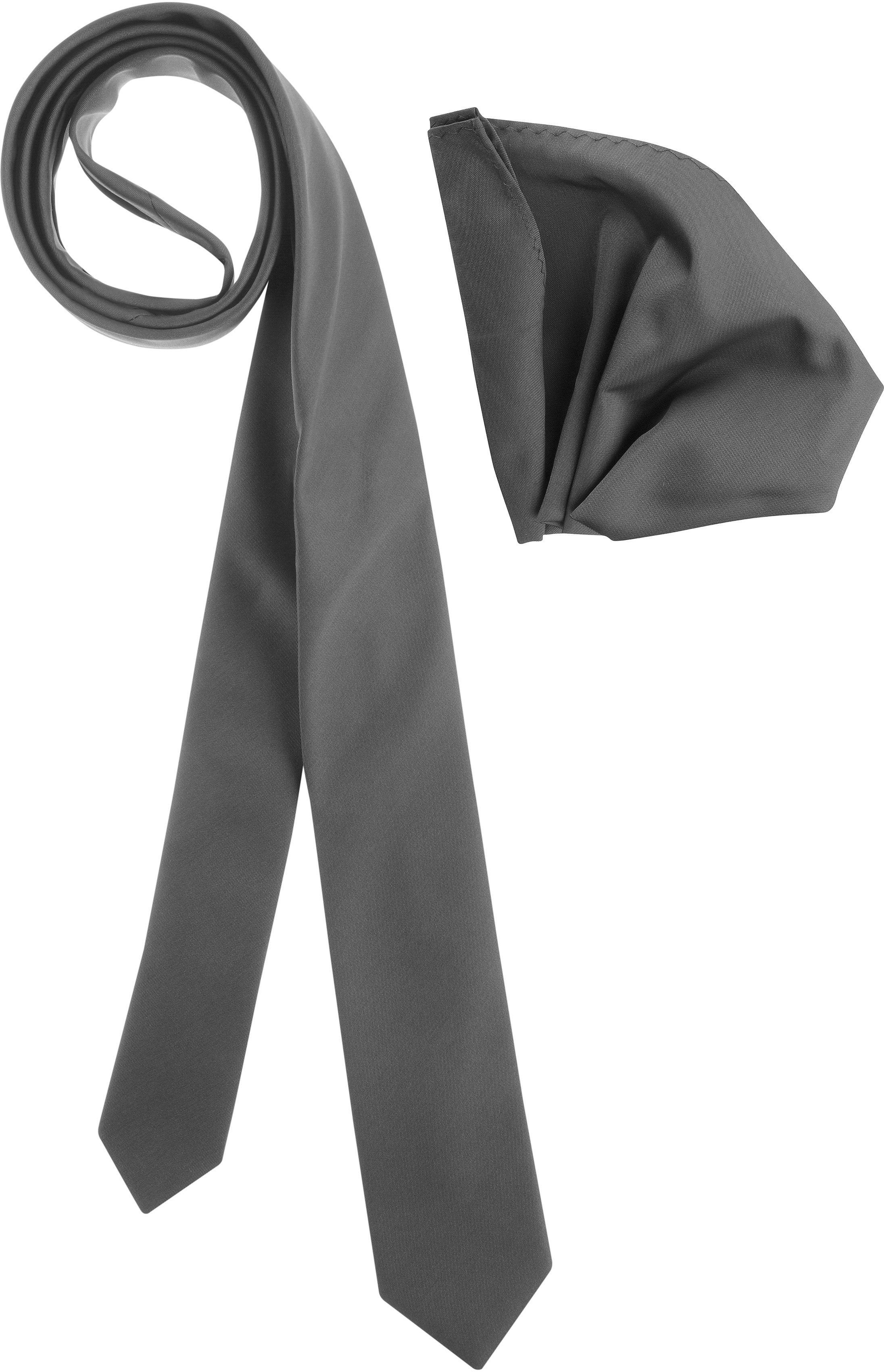 Krawatte BRUNO BANANI, Herren, grau, Satin, Kunstfaser, leicht glänzend, unifarben, Krawatten Krawatte, mit dezente Glanzoptik für einen hochwertigen Look grau Einheitsgröße