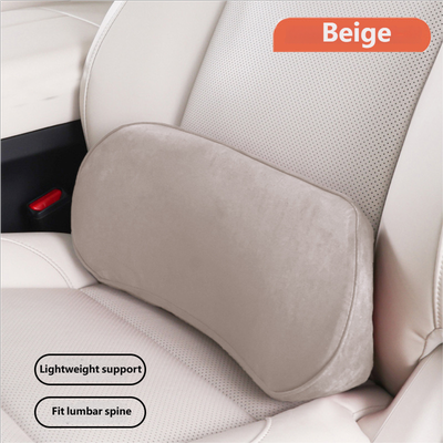 Friendly Fresh Finds Car Memory Foam Lumbar Support Cushion Backrest For Driver & Travel Comfort beige