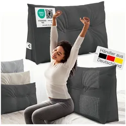 ELONEO Rückenkissen Bett- und Rückenstützkissen >Anthrazit< 70cm
