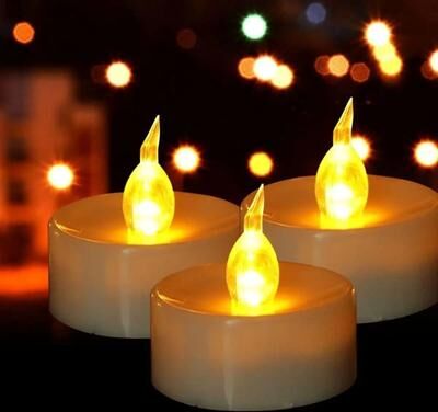 Uplift Picks 1296PCS Flameless LED Tea Lights Warm White Wishing Candles warm White 96 Packs