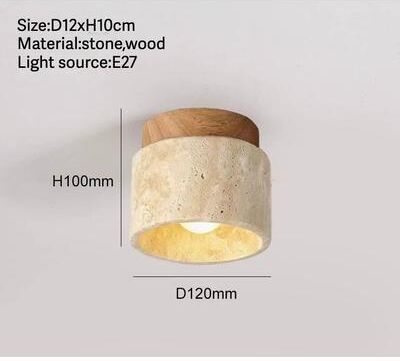 Uplift Picks Nordic Glow Travertine Stone LED Wall Sconce d cool White